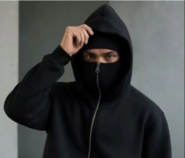 Ninja Style Premium Heavyweight Black Fleece Zipper Hoodie